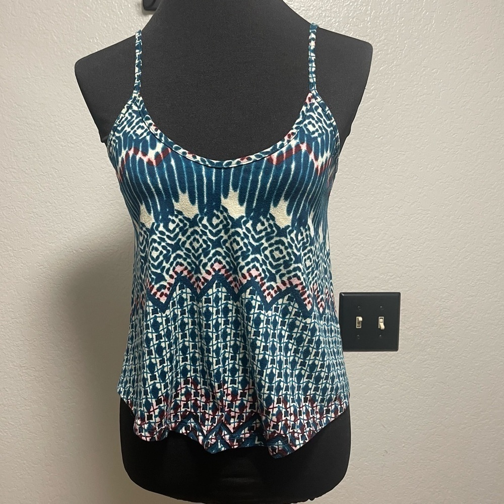 Lush Cami Tie Dye Print Flowy Boho Top XS